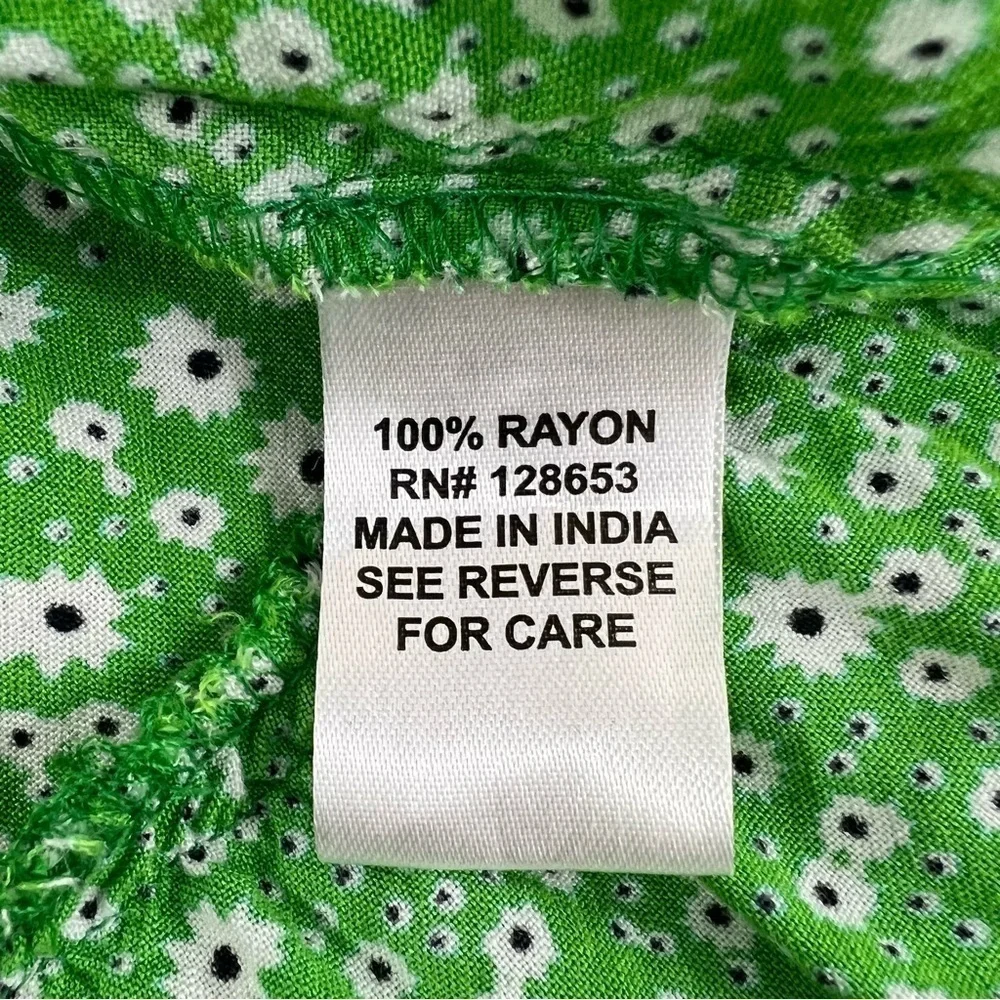 Violet Skies Green Floral Dress Medium